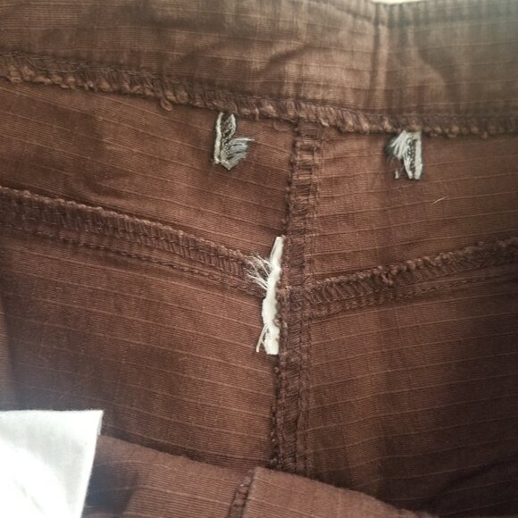 Women's Capri Brown Cropped Summer Pants Wide Leg Zipper Front Pockets Classic - Picture 2 of 11